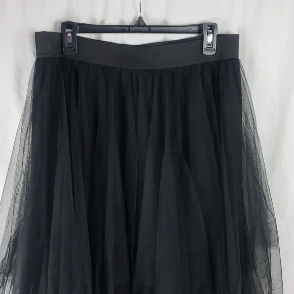 City Chic Women's 14 Black Tiered Tulle Pixie Skirt - Picture 8 of 16